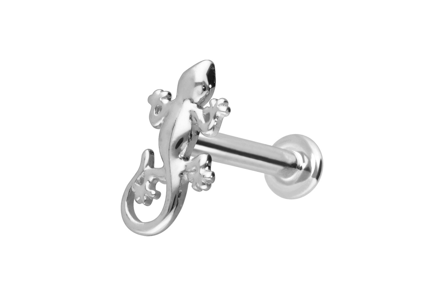 14 Karat Gold Labret Piercing mit Innengewinde GECKO